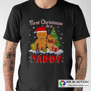 New Dad Christmas Costume First Christmas As a Daddy T Shirt